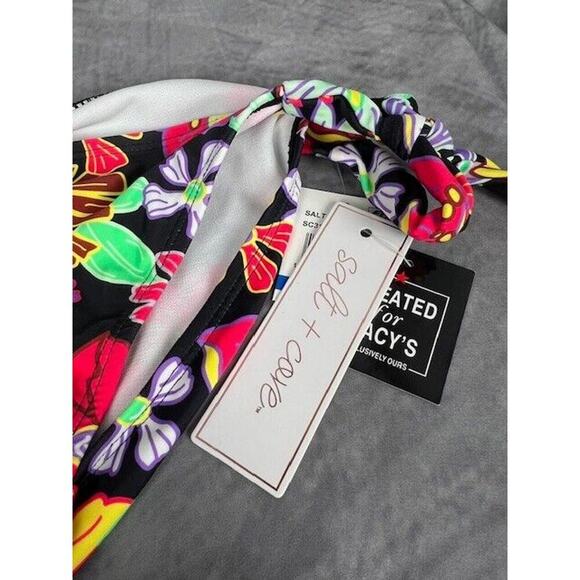 Salt + Cove Junior Side Tie Floral Print Swim Bottom Separates Juniors BHFO 7057 - Picture 2 of 6